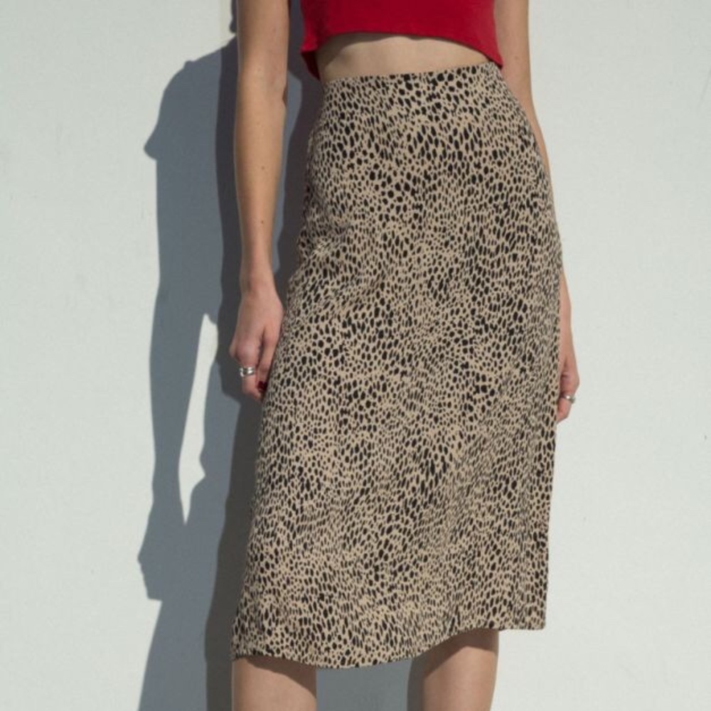 Brandy Melville Phoebe Midi Skirt Cheetah Print